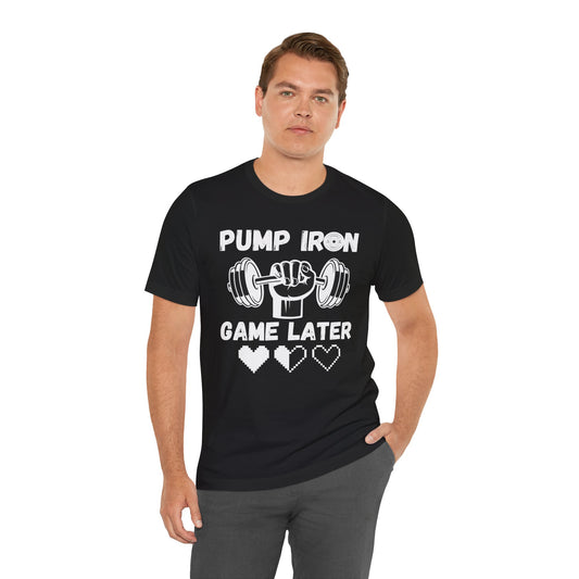 Pump Iron, Unisex, Black Jersey, Short Sleeve Tee