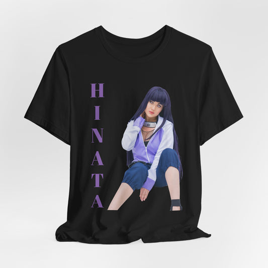 HINATA (NARUTO) COSPLAY, Unisex, Black Jersey, Short Sleeve Tee