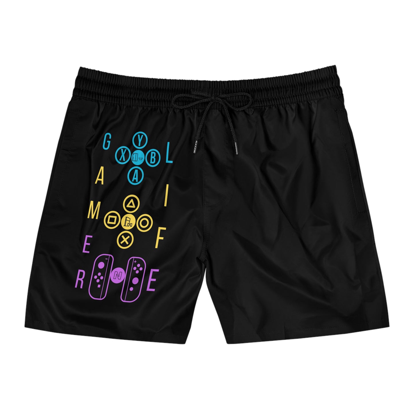 Gamer Life, Buttons Version, Men's Mid-Length Swim Shorts