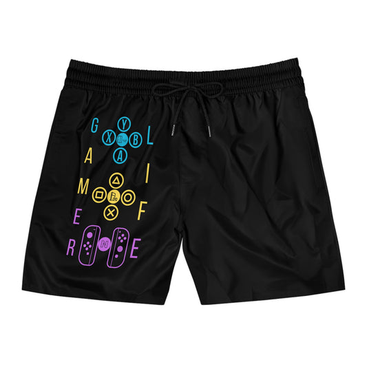 Gamer Life, Buttons Version, Men's Mid-Length Swim Shorts