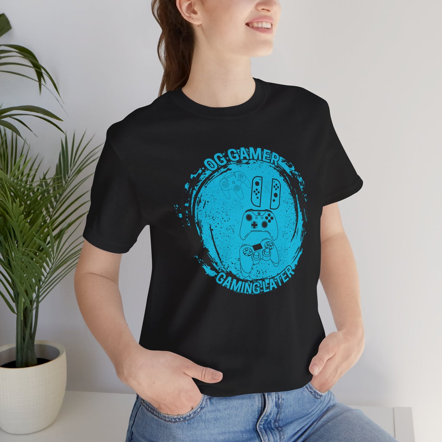 OG GAMER, Unisex, Black Jersey Short Sleeve Tee