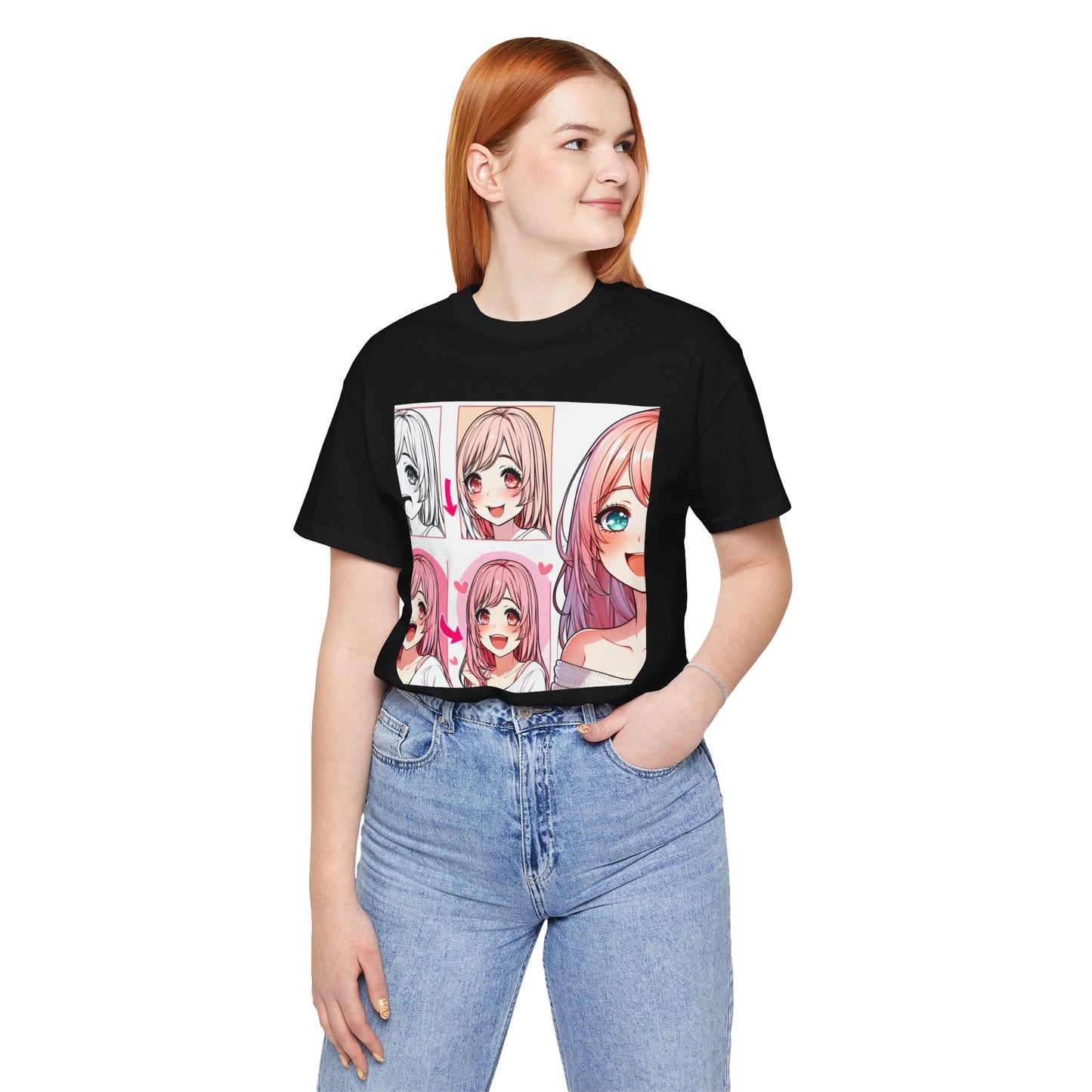 Anime Comic Artist Gal, Unisex, Black Jersey, Short Sleeve Tee